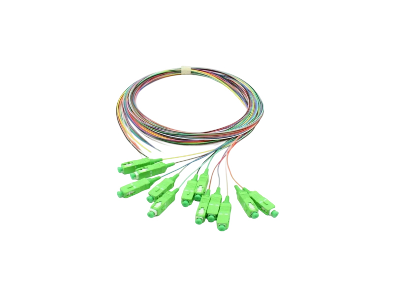 Cable de fibra óptica SC/APC, G657.A, LSZH, conector grado B, 0,9 mm, 1,5 m de longitud, juego de 12 colores.
