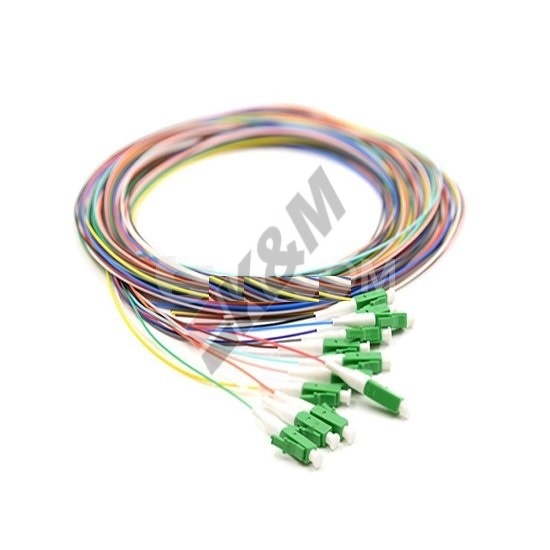 12 fibras LC/APC monomodo con códigos de colores de fibra óptica flexible de conexión