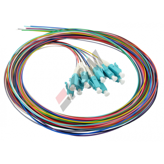 12 fibras LCSingle-modo color-coded de la fibra óptica flexible de conexión, Unjacketed